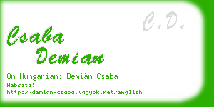 csaba demian business card
